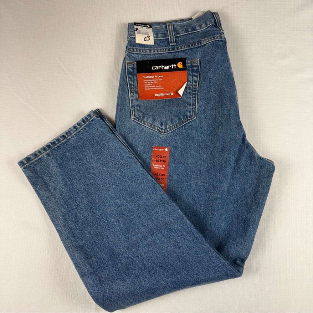 Carhartt Men's Relaxed Traditional Fit Denim Jeans size 40X30 NWT %100 Cotton